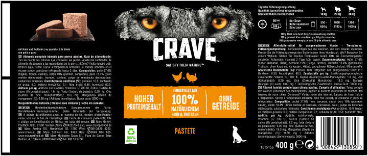 CRAVE Hunde-Nassfutter mit Huhn und Truthahn